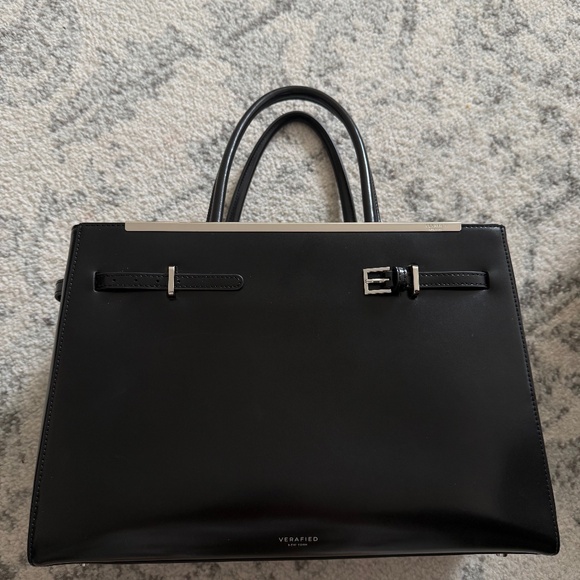 Noir Leather Book Tote Bag 33 - Picture 5 of 6